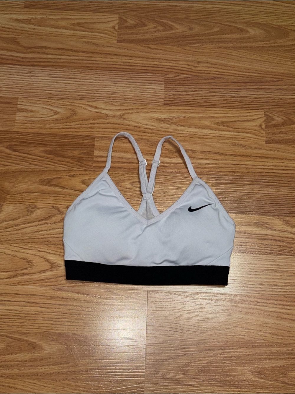 Nike White and Black Sport Bra